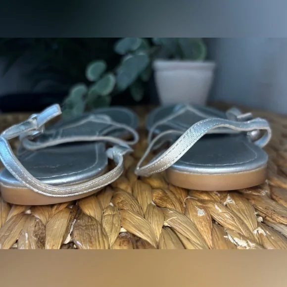 Cole Haan Silver Leather Sandals - Picture 10 of 16